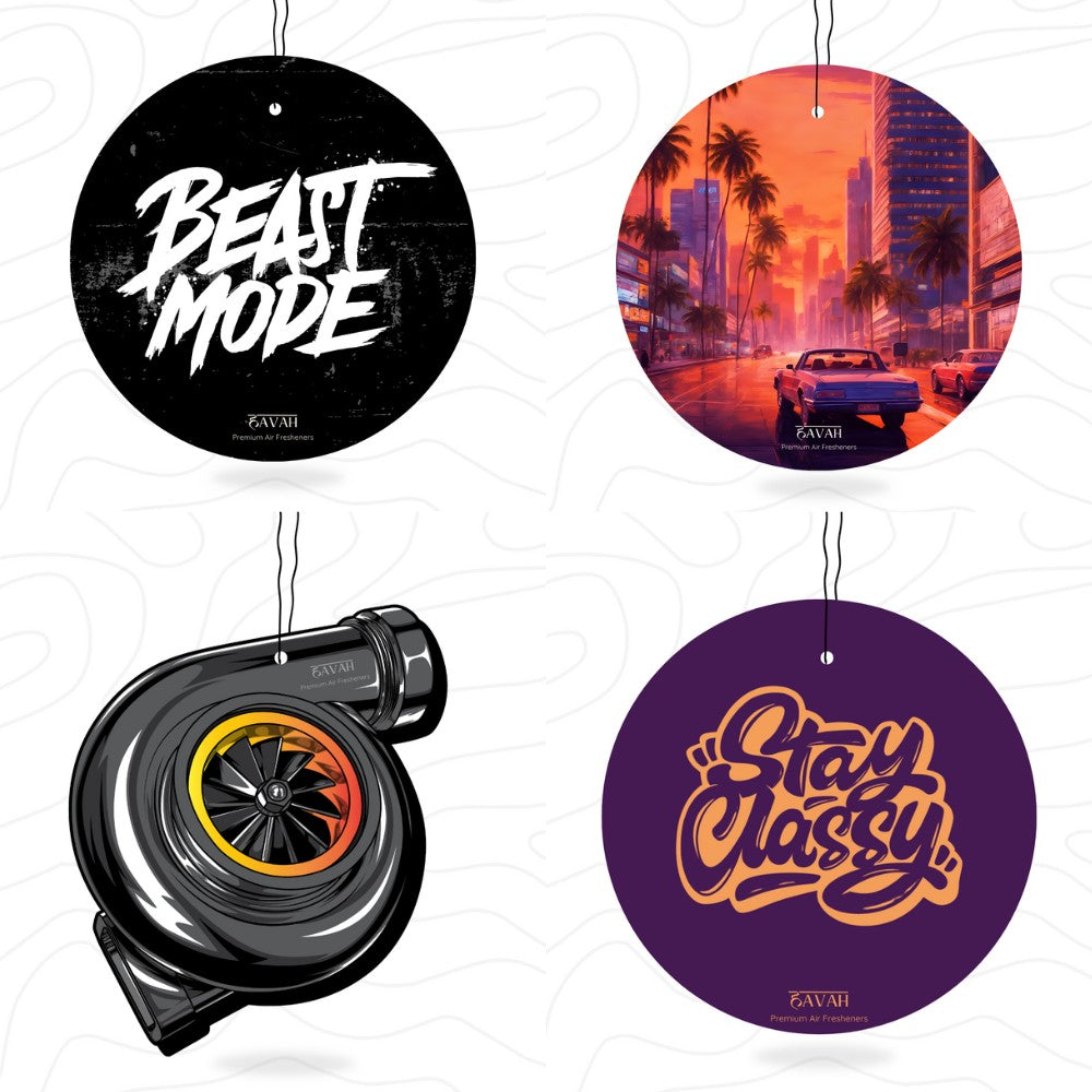 Hotwheels, GTA, Beast, and Classy Air Freshner, Pack of 4