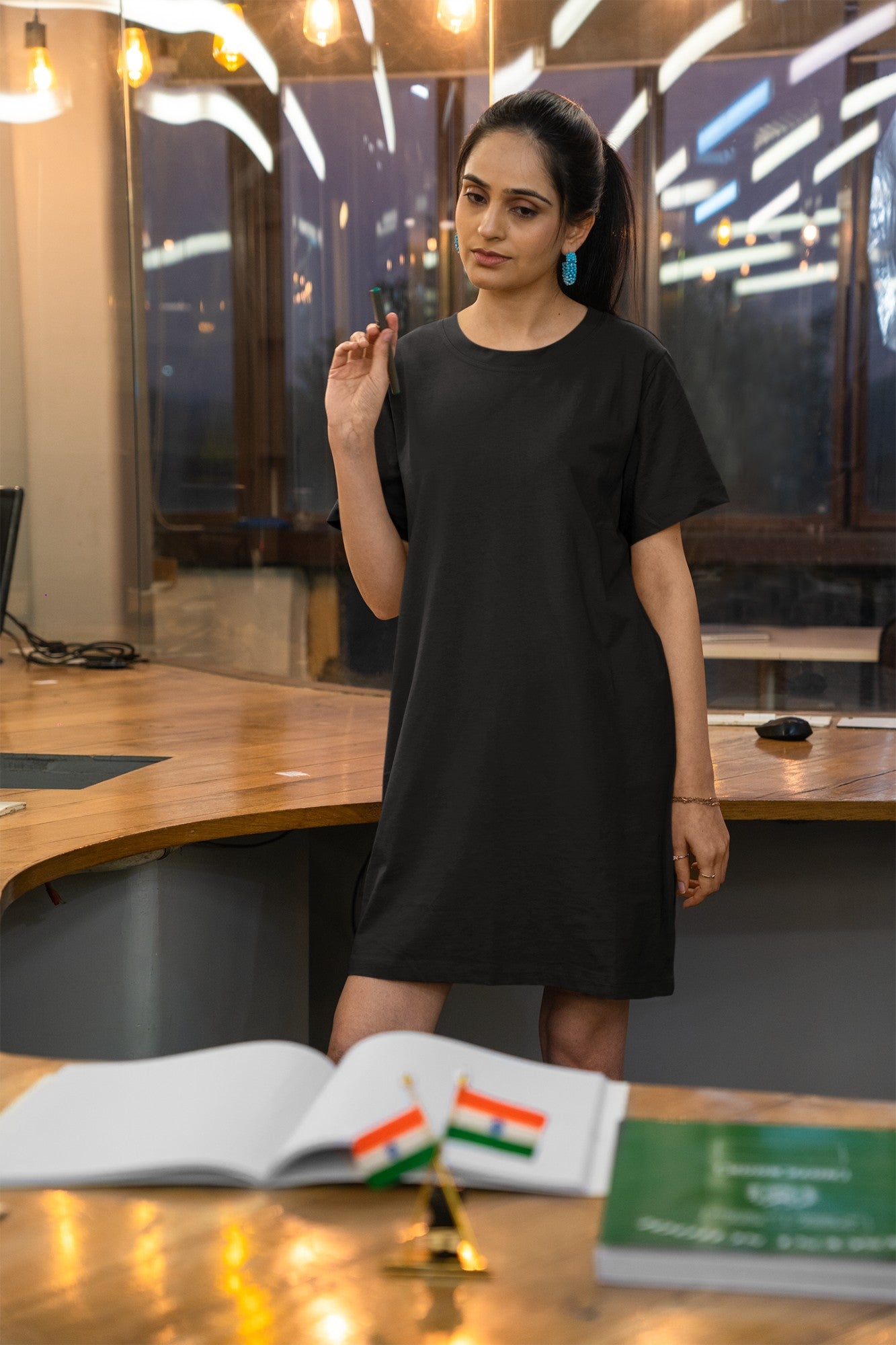 HAAVAH PREMIUM BLACK TSHIRT DRESS