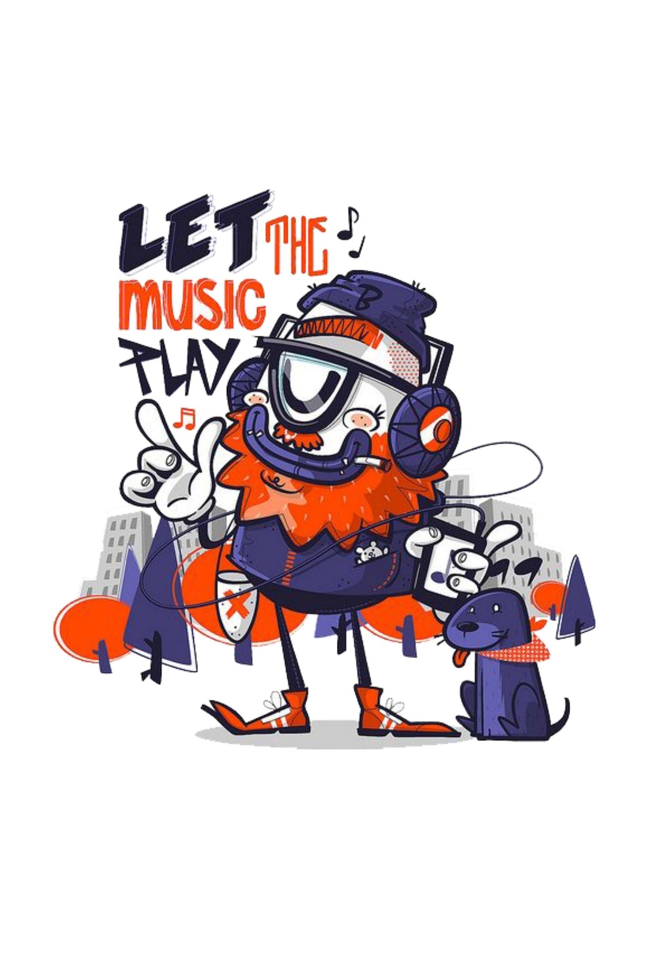 HAAVAH LET THE MUSIC PLAY MEN OVERSIZE T-SHIRT