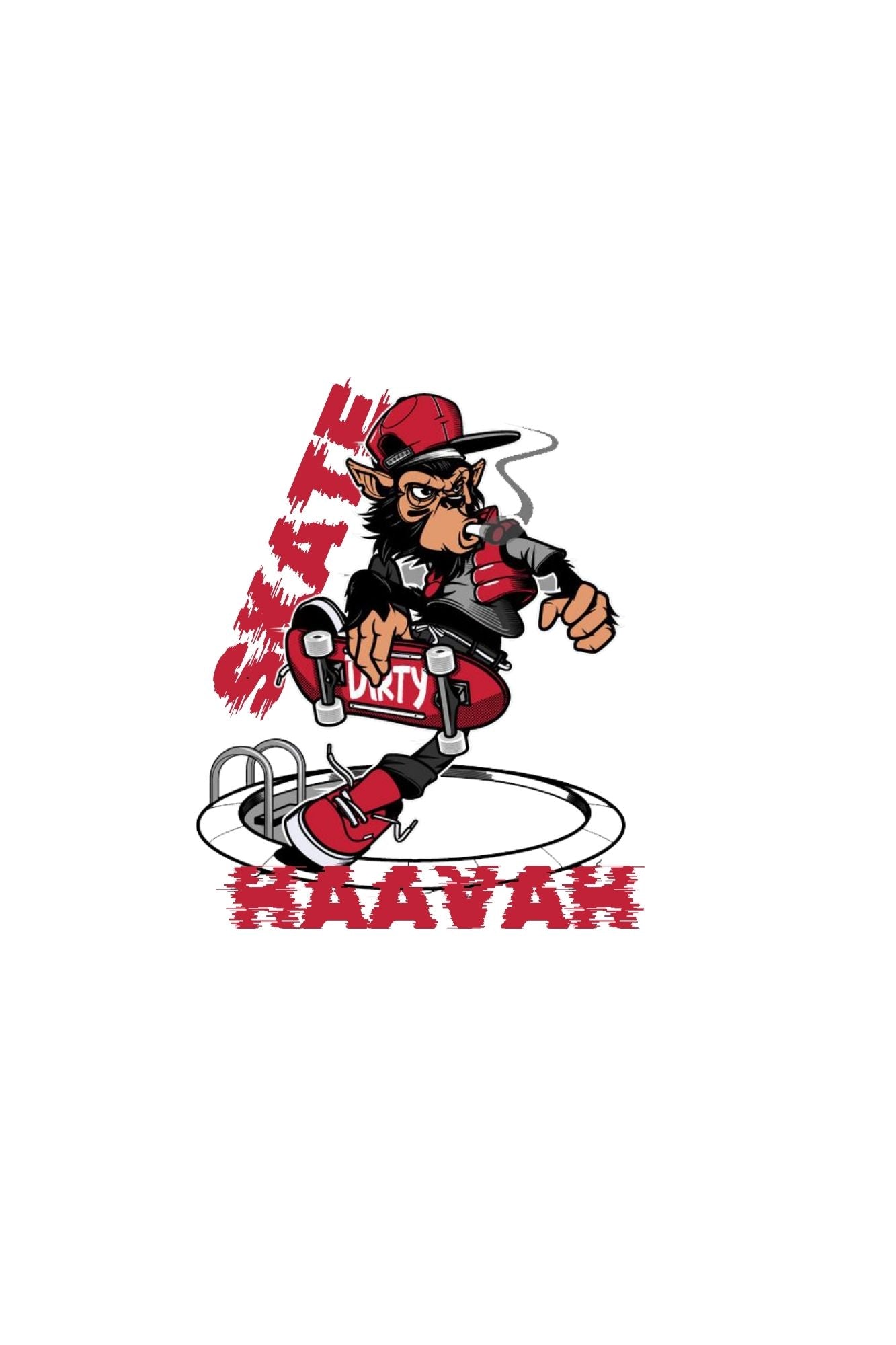 HAAVAH SKATE MONKEY MEN OVERSIZE T-SHIRT